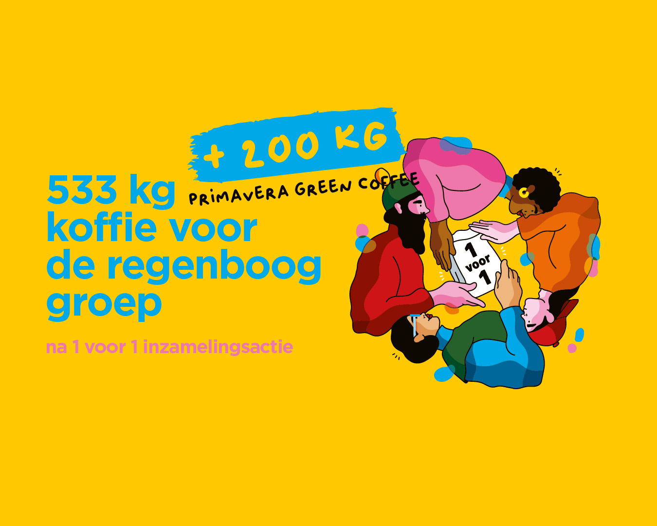 733 kg koffie voor de regenboog groep!