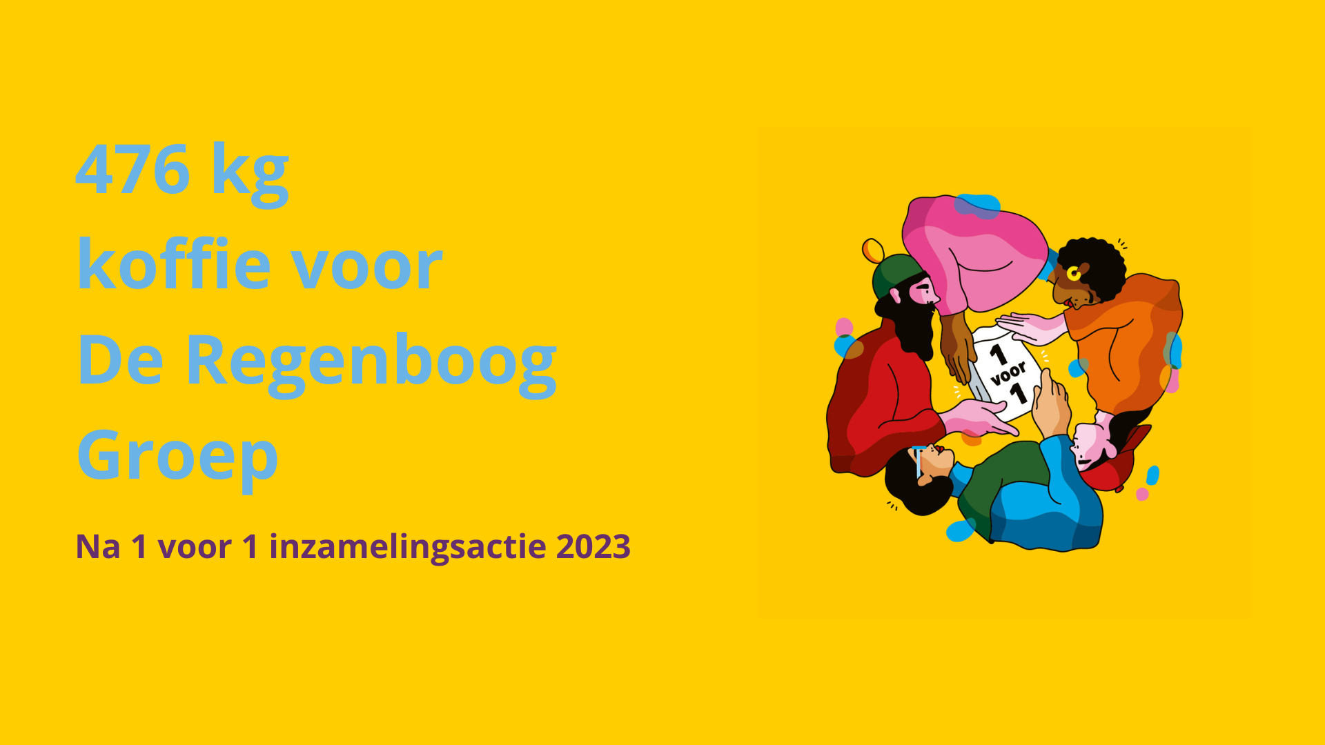 476 kg koffie voor De Regenboog Groep